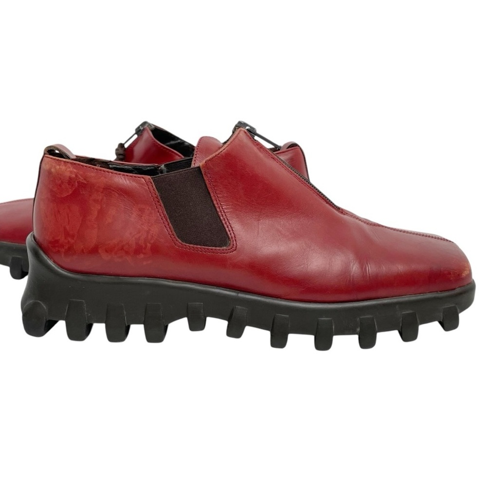 Vintage Donald J Pliner Agnes Red Calf Leather Zip Shoes Size 6M Made in Italy - Picture 9 of 16